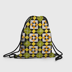 Рюкзак-мешок Геометрический золотистый паттерн, цвет: 3D-принт