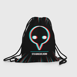 Рюкзак-мешок Символ Evangelion в стиле glitch на темном фоне, цвет: 3D-принт
