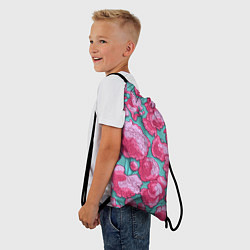 Рюкзак-мешок Пышные цветы - пионы, цвет: 3D-принт — фото 2