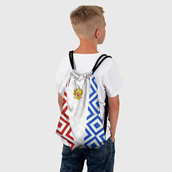 Рюкзак-мешок Russia sport ромбы и герб, цвет: 3D-принт — фото 2