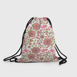 Рюкзак-мешок Фламинго и лотосы, цвет: 3D-принт
