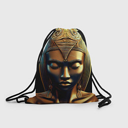 Рюкзак-мешок Нейросеть - золотая статуя египетской царицы, цвет: 3D-принт