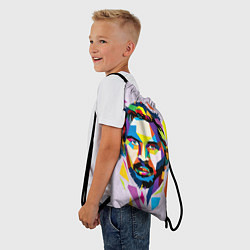 Рюкзак-мешок Портрет Тома Харди в геометрическом стиле, цвет: 3D-принт — фото 2