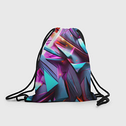Рюкзак-мешок Осколки голубовато-металлические, цвет: 3D-принт