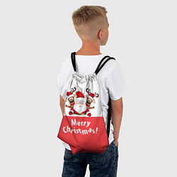 Рюкзак-мешок Дед Мороз с оленями, цвет: 3D-принт — фото 2