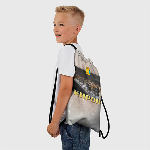 Мешок для обуви Киров - микрорайон Солнечный берег зимним вечером / 3D-принт – фото 3