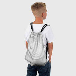 Рюкзак-мешок Серый фон и абстрактные белые объёмные окружности, цвет: 3D-принт — фото 2