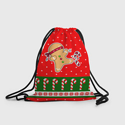 Рюкзак-мешок Пряник-ниндзя: новогодний, цвет: 3D-принт