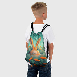 Рюкзак-мешок Кролик в море моркови, цвет: 3D-принт — фото 2