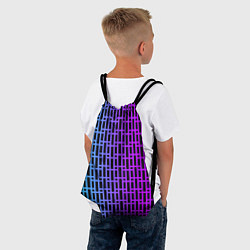 Рюкзак-мешок Неоновая клетка, цвет: 3D-принт — фото 2