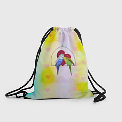 Рюкзак-мешок Влюбленная пара волнистых попугайчиков, цвет: 3D-принт