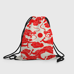 Рюкзак-мешок Японские красные драконы, цвет: 3D-принт