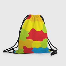 Рюкзак-мешок Кляксы разноцветные - детский камуфляж, цвет: 3D-принт