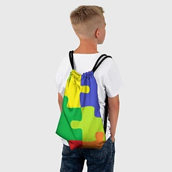 Рюкзак-мешок Пазлы разноцветные, цвет: 3D-принт — фото 2