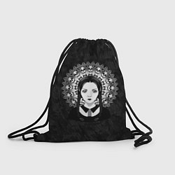 Рюкзак-мешок Готическая девушка и округлый орнамент с черепами, цвет: 3D-принт