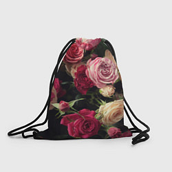Рюкзак-мешок Нежные кустовые розы, цвет: 3D-принт