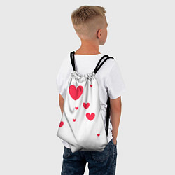 Рюкзак-мешок Много красных сердец, цвет: 3D-принт — фото 2