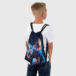 Рюкзак-мешок Кот сфинкс и искорки, цвет: 3D-принт — фото 2