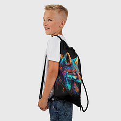Рюкзак-мешок Красочная лиса, цвет: 3D-принт — фото 2