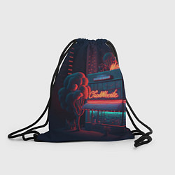 Рюкзак-мешок Ночные улицы в неоновом свете, цвет: 3D-принт