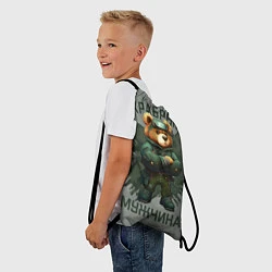 Рюкзак-мешок Храбрый мужчина медведь, цвет: 3D-принт — фото 2