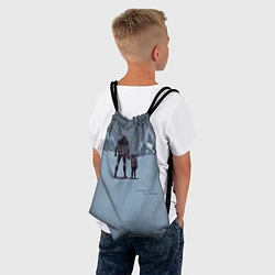 Рюкзак-мешок Папа с ребенком идут в горы, цвет: 3D-принт — фото 2