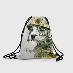 Рюкзак-мешок Милый щенок в военном камуфляже, цвет: 3D-принт