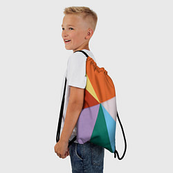 Рюкзак-мешок Разноцветные пересекающиеся треугольники, цвет: 3D-принт — фото 2