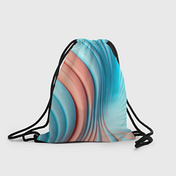 Рюкзак-мешок Кораллово-голубая абстрактная волна, цвет: 3D-принт