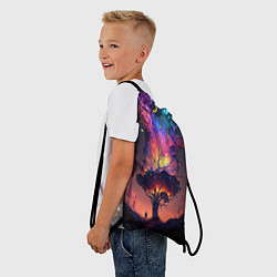 Рюкзак-мешок Огненное дерево в звездном лесу, цвет: 3D-принт — фото 2