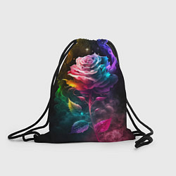 Рюкзак-мешок Большая неоновая радужная роза, цвет: 3D-принт