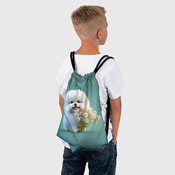 Рюкзак-мешок Белая собака милаха, цвет: 3D-принт — фото 2