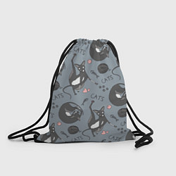 Рюкзак-мешок Паттерн смешные коты Корниш рекс, цвет: 3D-принт