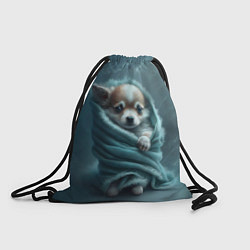 Рюкзак-мешок Милый щенок в одеяле, цвет: 3D-принт
