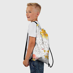 Рюкзак-мешок Нарисованный цветы - светлый, цвет: 3D-принт — фото 2