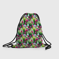 Рюкзак-мешок Весенние тюльпаны и подснежники, цвет: 3D-принт