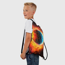 Рюкзак-мешок Планета в огненном космосе, цвет: 3D-принт — фото 2