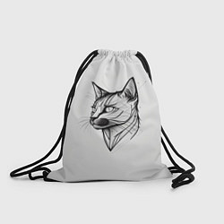 Рюкзак-мешок Арт белая кошка, цвет: 3D-принт