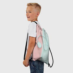 Рюкзак-мешок Наушники цвета морской волны, цвет: 3D-принт — фото 2