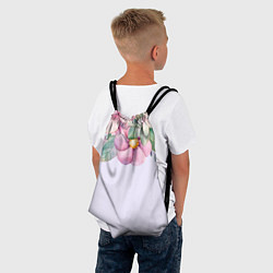 Рюкзак-мешок Пастельные цветы акварелью - наверху, цвет: 3D-принт — фото 2