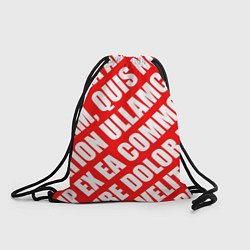 Рюкзак-мешок Крупный рубленый текст Lorem Ipsum каллиграфия на, цвет: 3D-принт