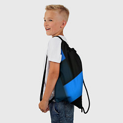 Рюкзак-мешок Геометрия синие полосы, цвет: 3D-принт — фото 2
