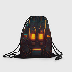 Рюкзак-мешок Паттерн в стиле киберпанк, цвет: 3D-принт