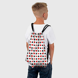 Рюкзак-мешок Карточные масти на белом фоне, цвет: 3D-принт — фото 2