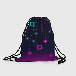 Рюкзак-мешок Светящиеся неоновые квадраты, цвет: 3D-принт