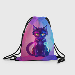 Рюкзак-мешок Кибер кошка, цвет: 3D-принт