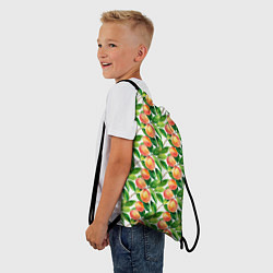 Рюкзак-мешок Персики акварельный паттерн, цвет: 3D-принт — фото 2
