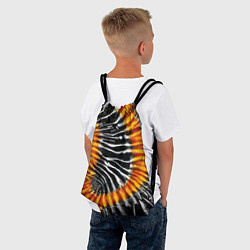 Рюкзак-мешок Tie dye - тай дай в черно белую полоску, цвет: 3D-принт — фото 2