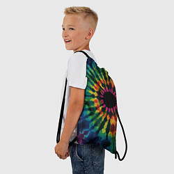 Рюкзак-мешок Радужный тай дай на темном фоне: арт нейросети, цвет: 3D-принт — фото 2