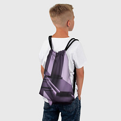 Рюкзак-мешок Фиолетовая геометрия, цвет: 3D-принт — фото 2